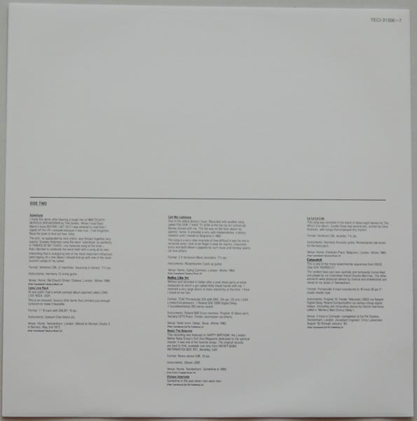 Inner sleeve 1 side A, Townshend, Pete - Another Scoop - 2CD